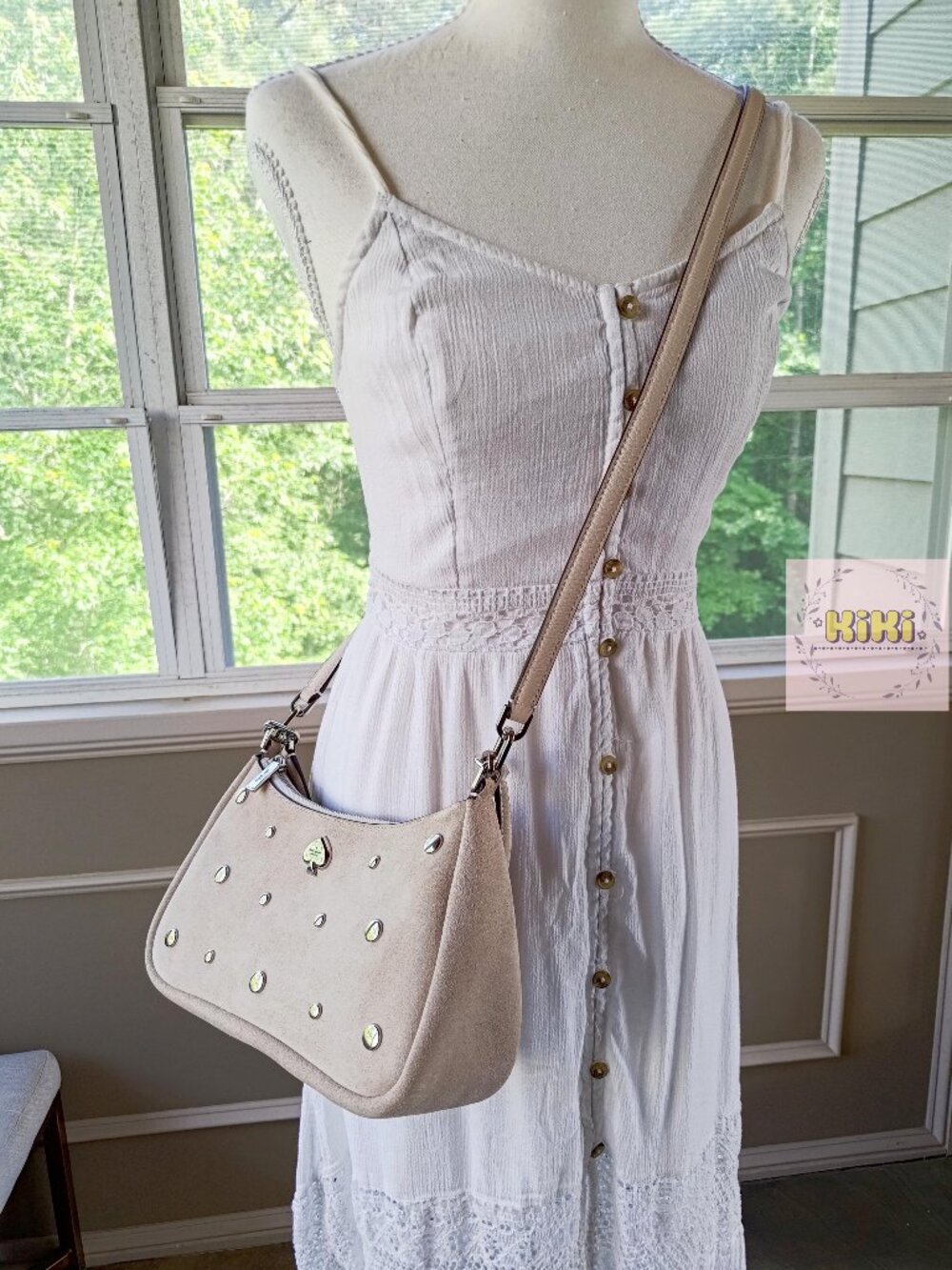 Kate Spade Kayla Suede Studs Small Convertible Shoulder Bag KM670 - Picture 9 of 14